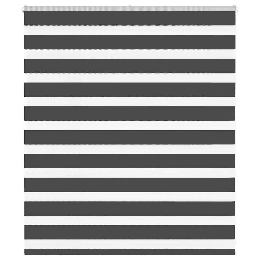 vidaXL Zebra Blind Black 130x100 cm Fabric Width 125.9 cm Polyester