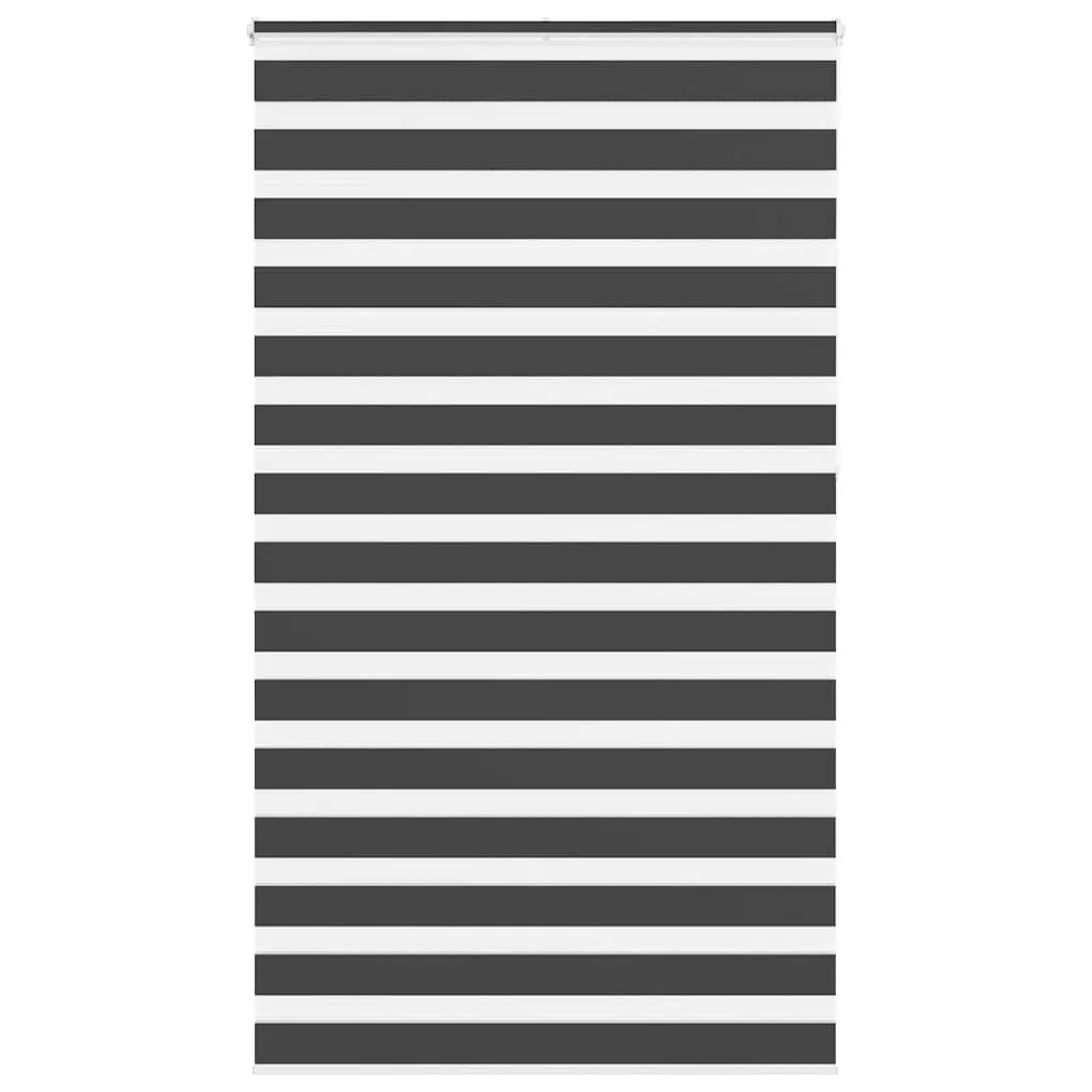 vidaXL Zebra Blind Black 130x230 cm Fabric Width 125.9 cm Polyester