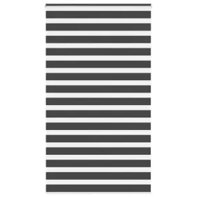 vidaXL Zebra Blind Black 130x230 cm Fabric Width 125.9 cm Polyester