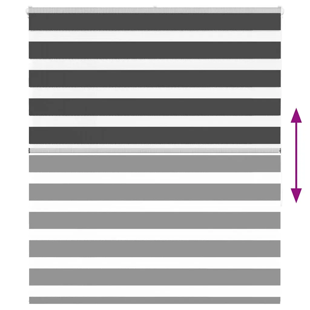 vidaXL Zebra Blind Black 135x150 cm Fabric Width 130.9 cm Polyester