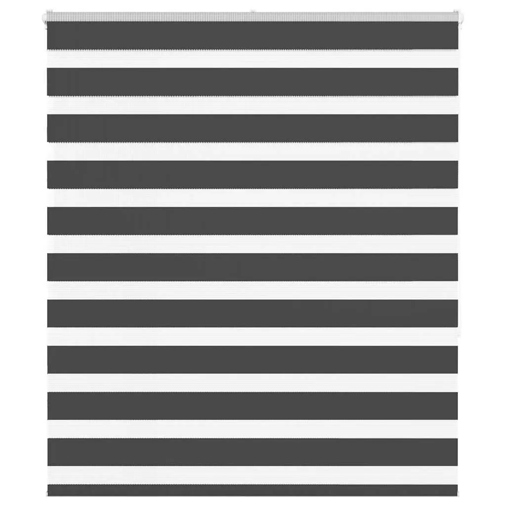 vidaXL Zebra Blind Black 135x150 cm Fabric Width 130.9 cm Polyester