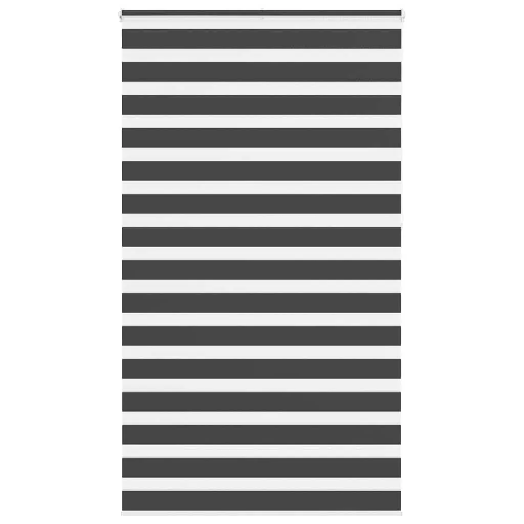 vidaXL Zebra Blind Black 135x230 cm Fabric Width 130.9 cm Polyester