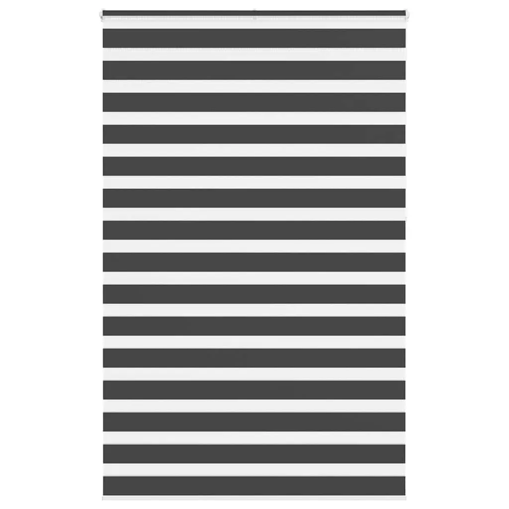 vidaXL Zebra Blind Black 140x230 cm Fabric Width 135.9 cm Polyester