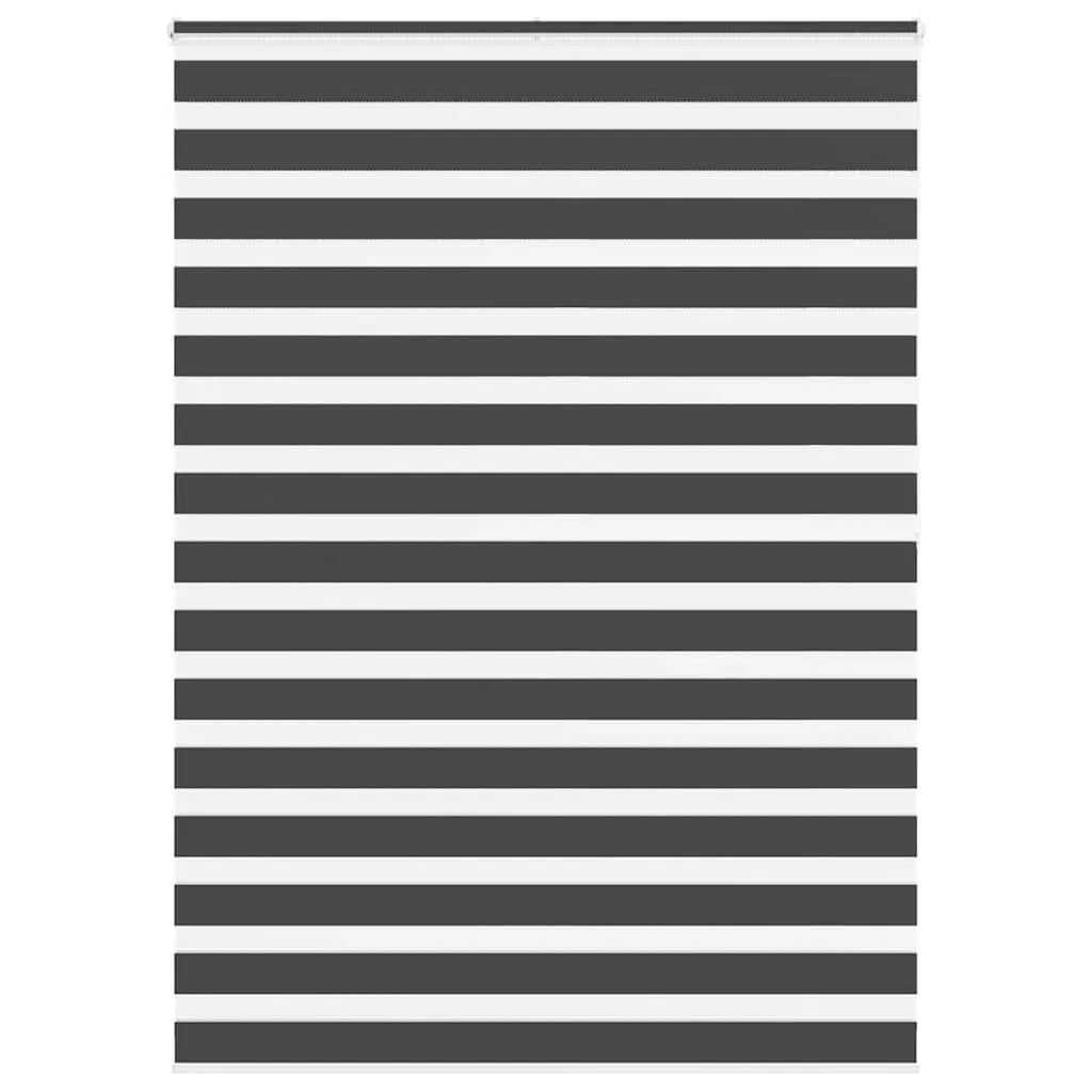 vidaXL Zebra Blind Black 155x200 cm Fabric Width 150.9 cm Polyester