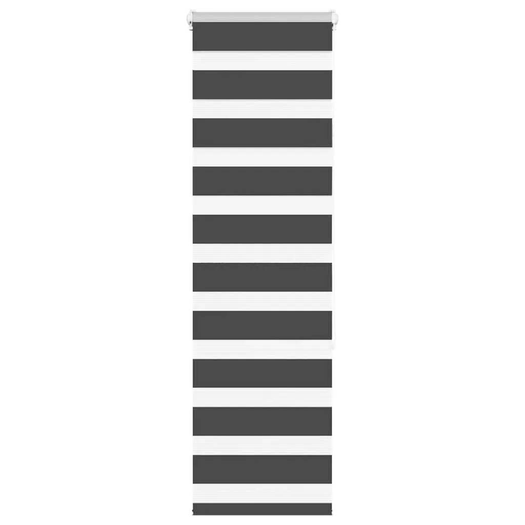 vidaXL Zebra Blind Black 40x150 cm Fabric Width 35.9 cm Polyester
