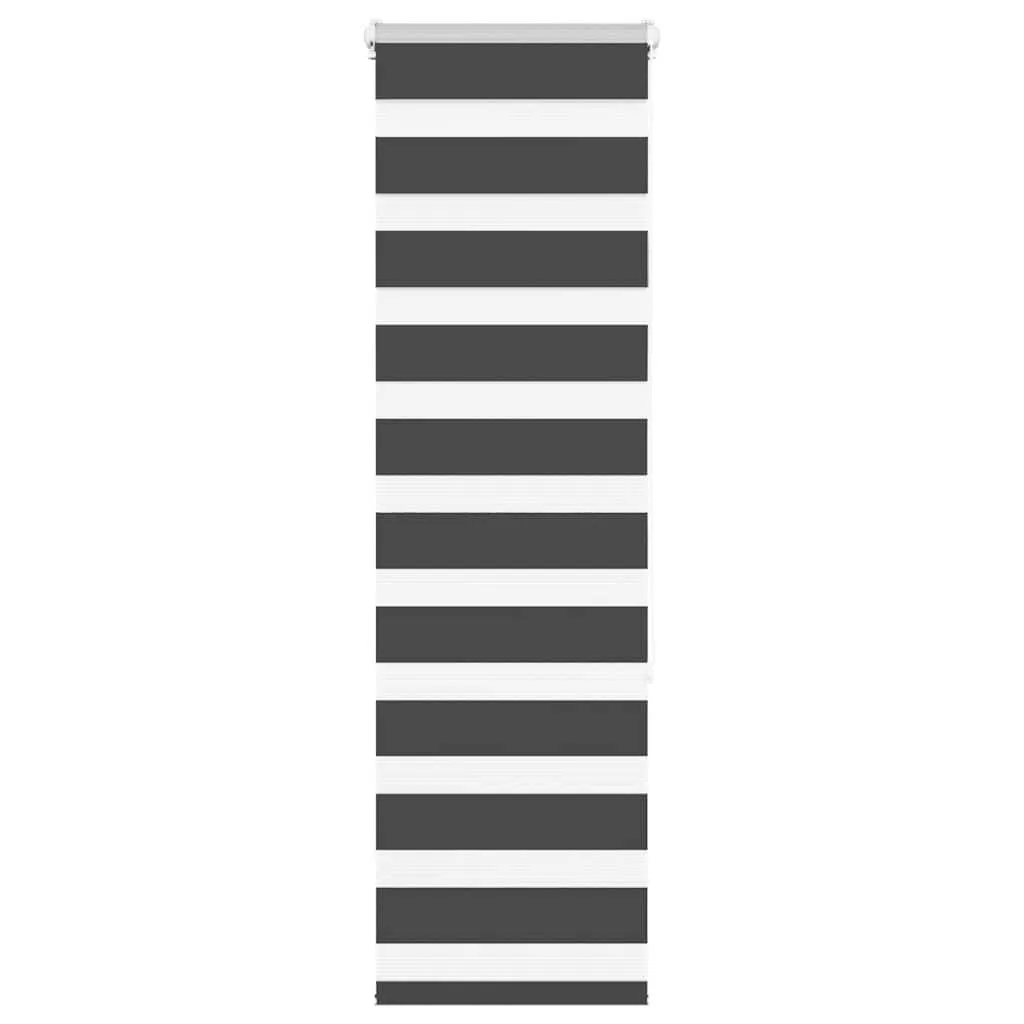 vidaXL Zebra Blind Black 45x150 cm Fabric Width 40.9 cm Polyester