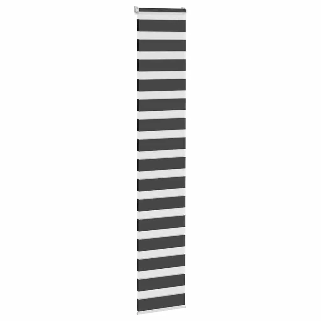 vidaXL Zebra Blind Black 45x200 cm Fabric Width 40.9 cm Polyester