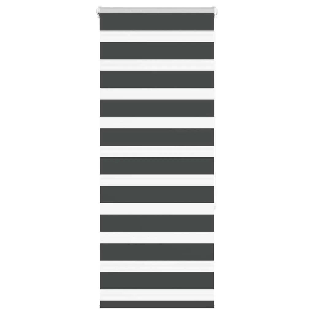 vidaXL Zebra Blind Black 55x150 cm Fabric Width 50.9 cm Polyester