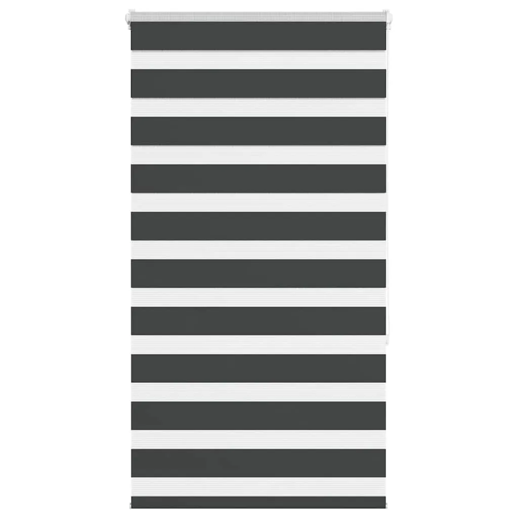 vidaXL Zebra Blind Black 85x150 cm Fabric Width 80.9 cm Polyester