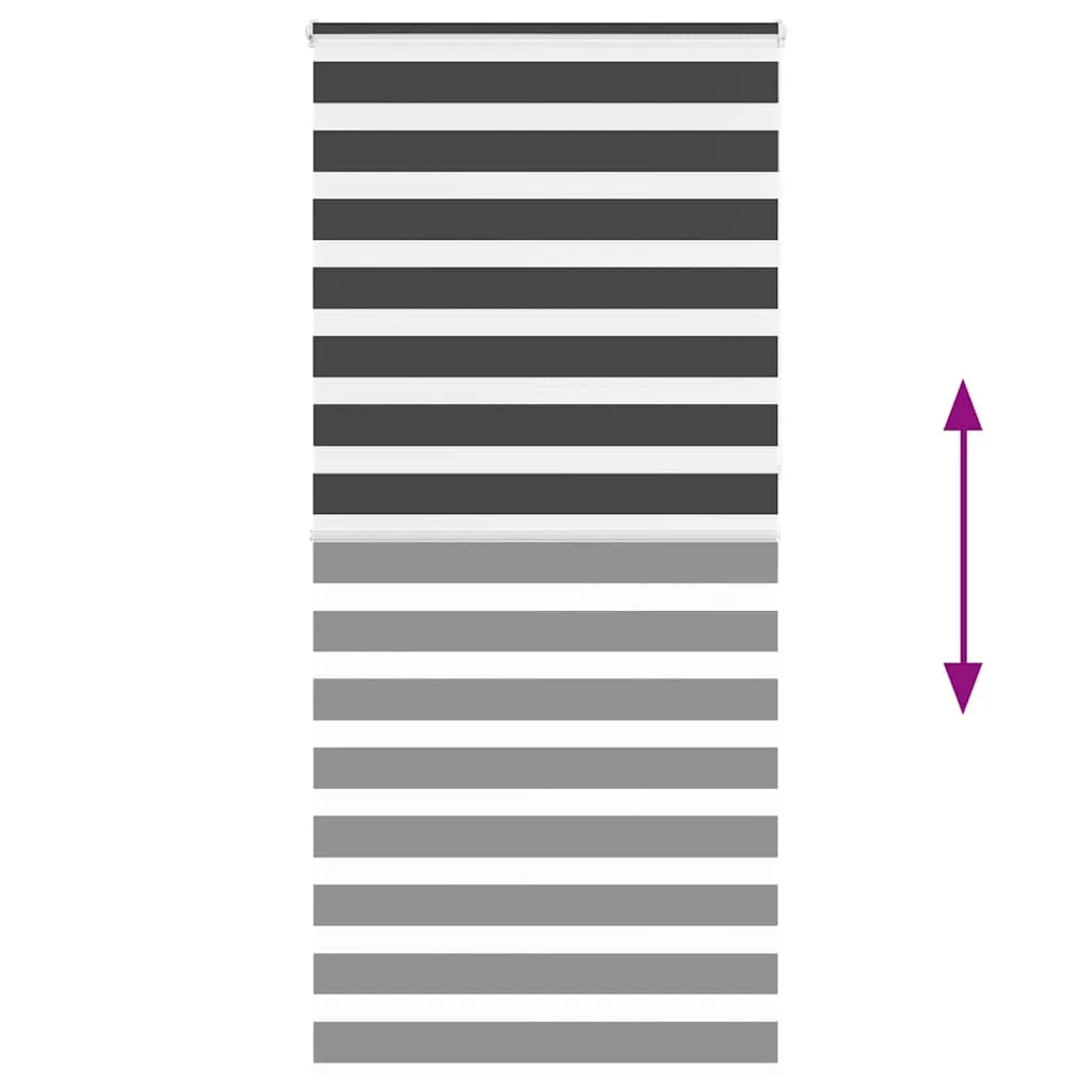 vidaXL Zebra Blind Black 95x230 cm Fabric Width 90.9 cm Polyester