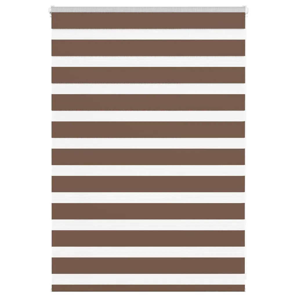 vidaXL Zebra Blind Brown 105x100 cm Fabric Width 100.9 cm Polyester