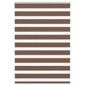 vidaXL Zebra Blind Brown 105x100 cm Fabric Width 100.9 cm Polyester