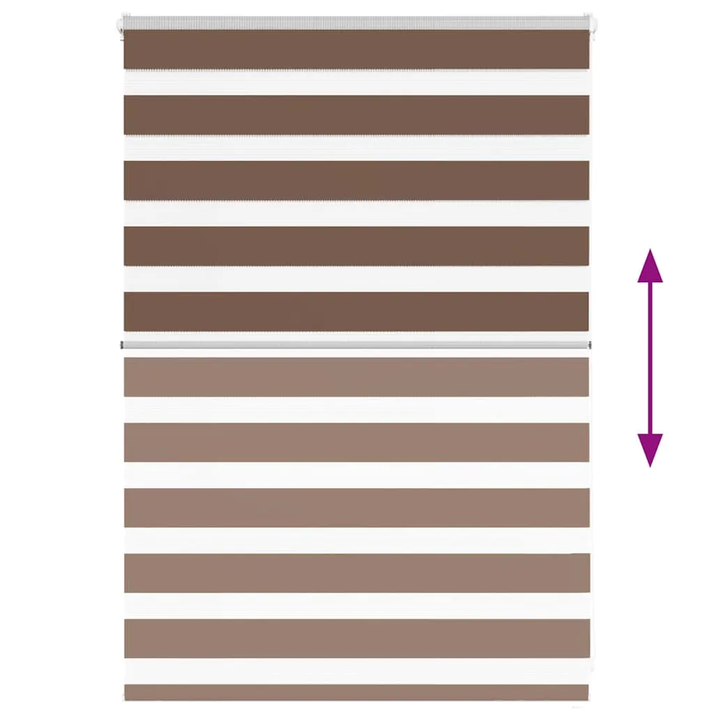 vidaXL Zebra Blind Brown 105x100 cm Fabric Width 100.9 cm Polyester