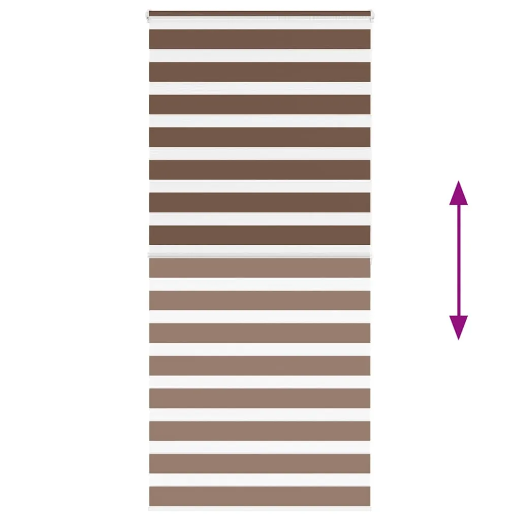 vidaXL Zebra Blind Brown 105x200 cm Fabric Width 100.9 cm Polyester