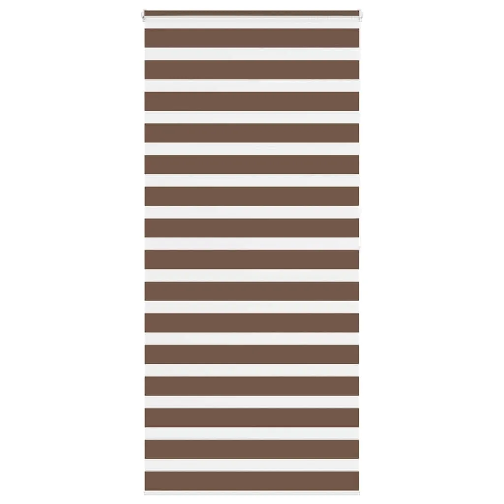 vidaXL Zebra Blind Brown 105x200 cm Fabric Width 100.9 cm Polyester