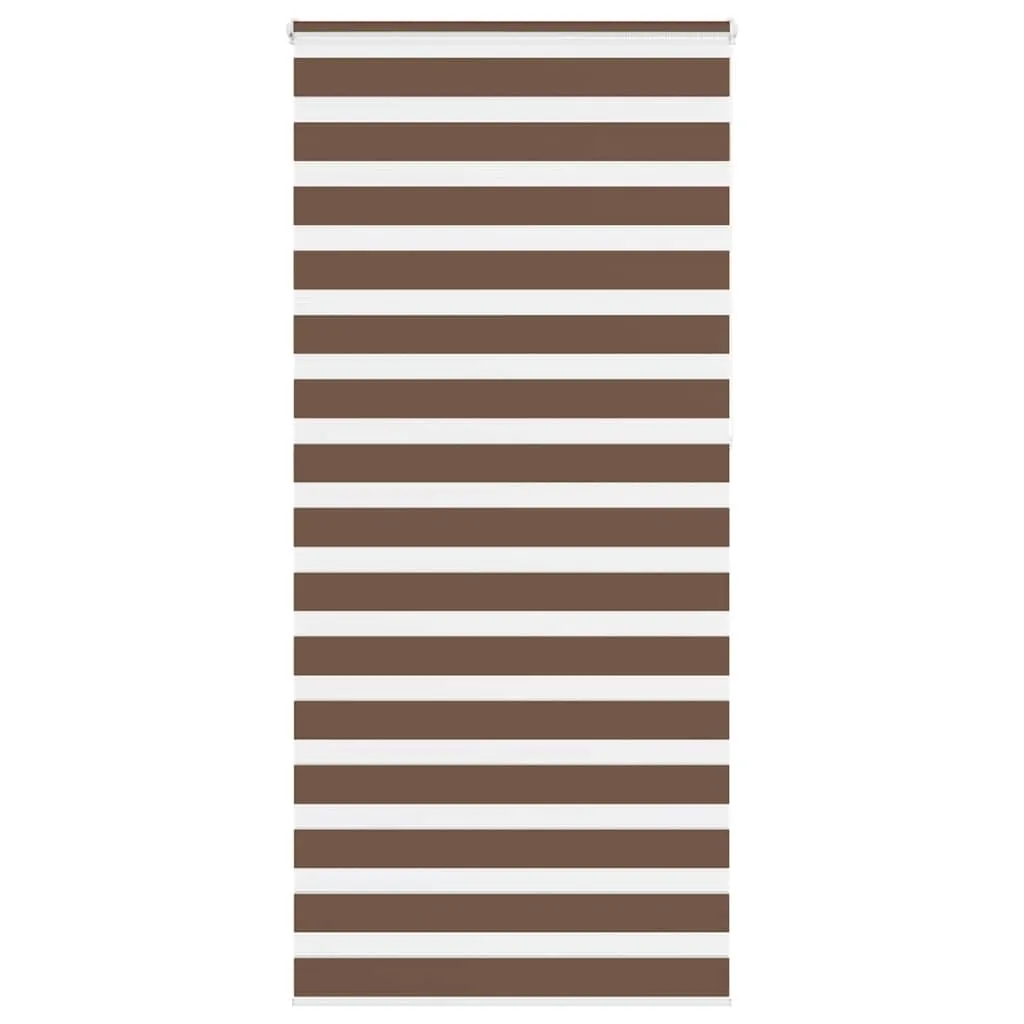 vidaXL Zebra Blind Brown 105x230 cm Fabric Width 100.9 cm Polyester