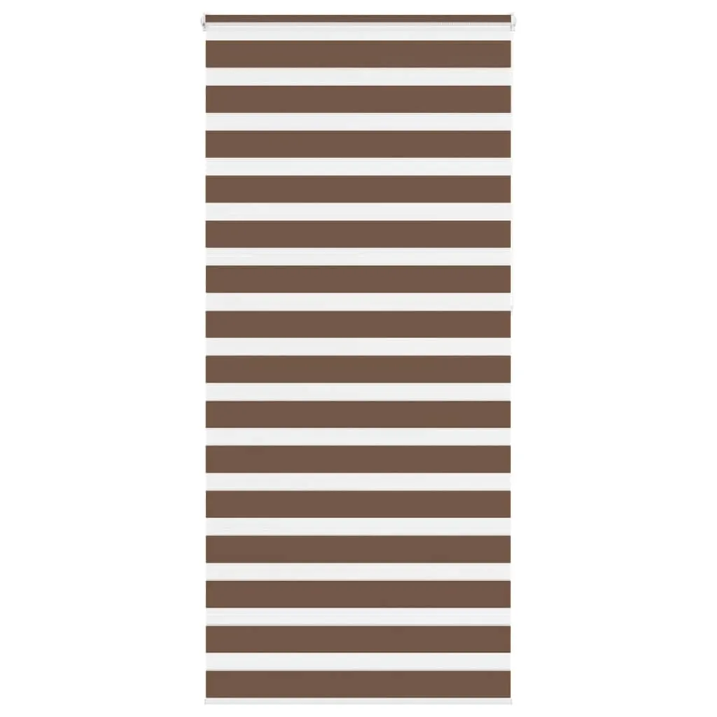 vidaXL Zebra Blind Brown 115x230 cm Fabric Width 110.9 cm Polyester
