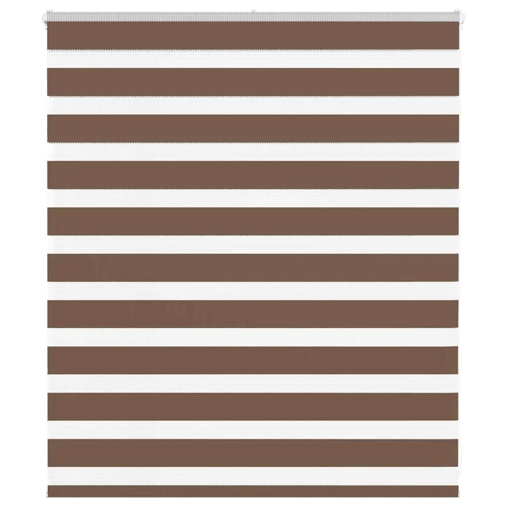 vidaXL Zebra Blind Brown 120x100 cm Fabric Width 115.9 cm Polyester