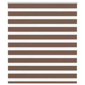 vidaXL Zebra Blind Brown 125x150 cm Fabric Width 120.9 cm Polyester