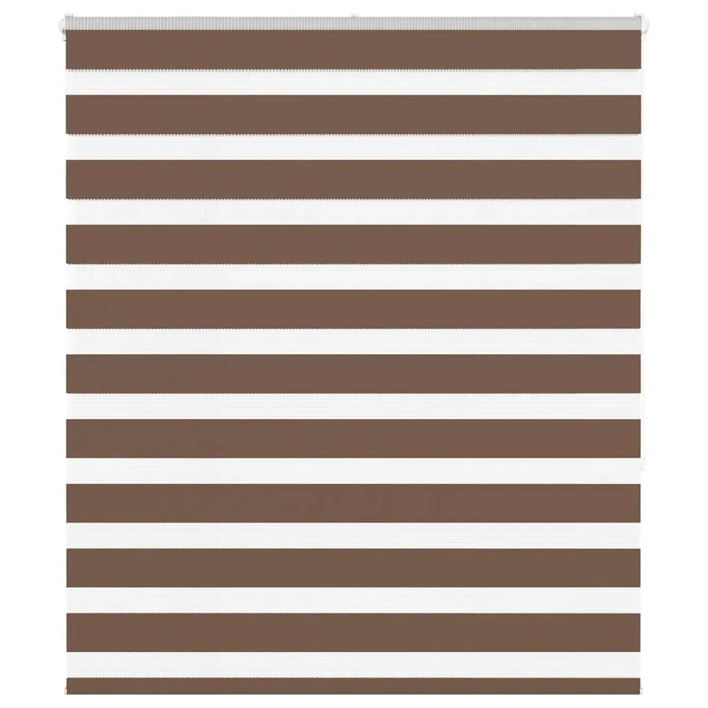 vidaXL Zebra Blind Brown 125x150 cm Fabric Width 120.9 cm Polyester