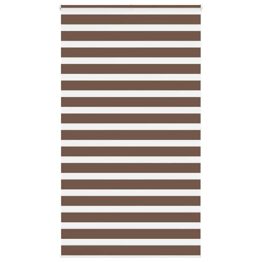 vidaXL Zebra Blind Brown 130x200 cm Fabric Width 125.9 cm Polyester