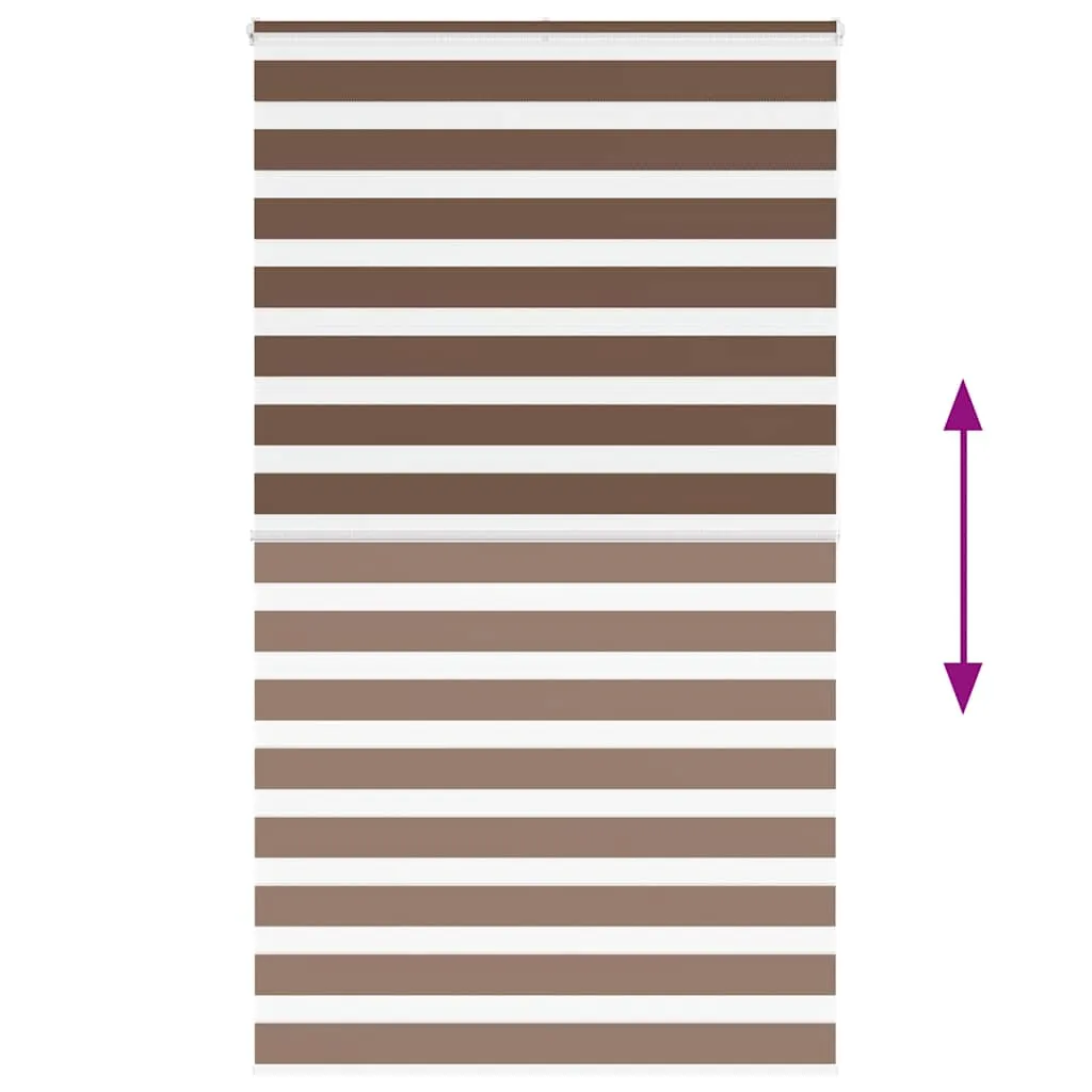 vidaXL Zebra Blind Brown 130x200 cm Fabric Width 125.9 cm Polyester