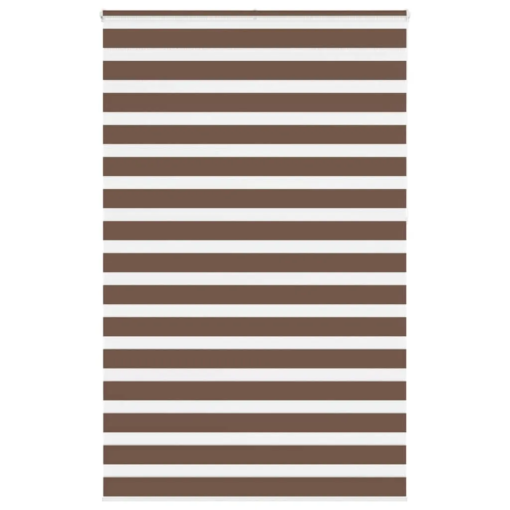 vidaXL Zebra Blind Brown 140x230 cm Fabric Width 135.9 cm Polyester
