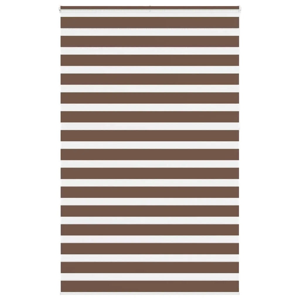 vidaXL Zebra Blind Brown 145x230 cm Fabric Width 140.9 cm Polyester