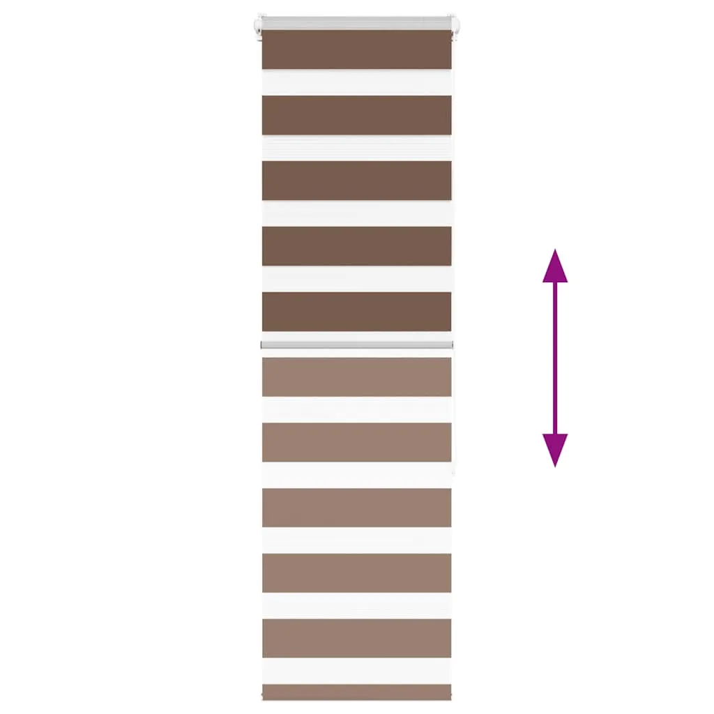 vidaXL Zebra Blind Brown 40x150 cm Fabric Width 35.9 cm Polyester