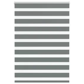 vidaXL Zebra Blind Dark Grey 100x100 cm Fabric Width 95.9 cm Polyester