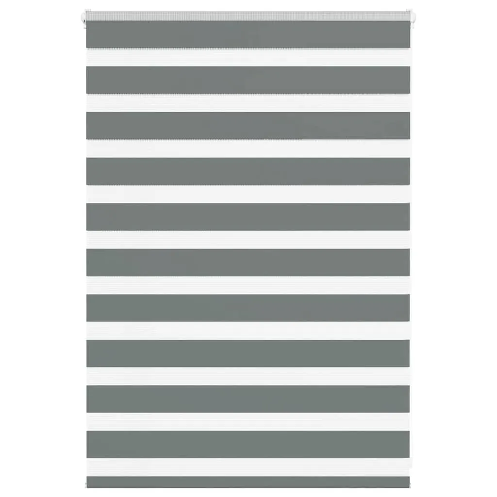 vidaXL Zebra Blind Dark Grey 100x100 cm Fabric Width 95.9 cm Polyester