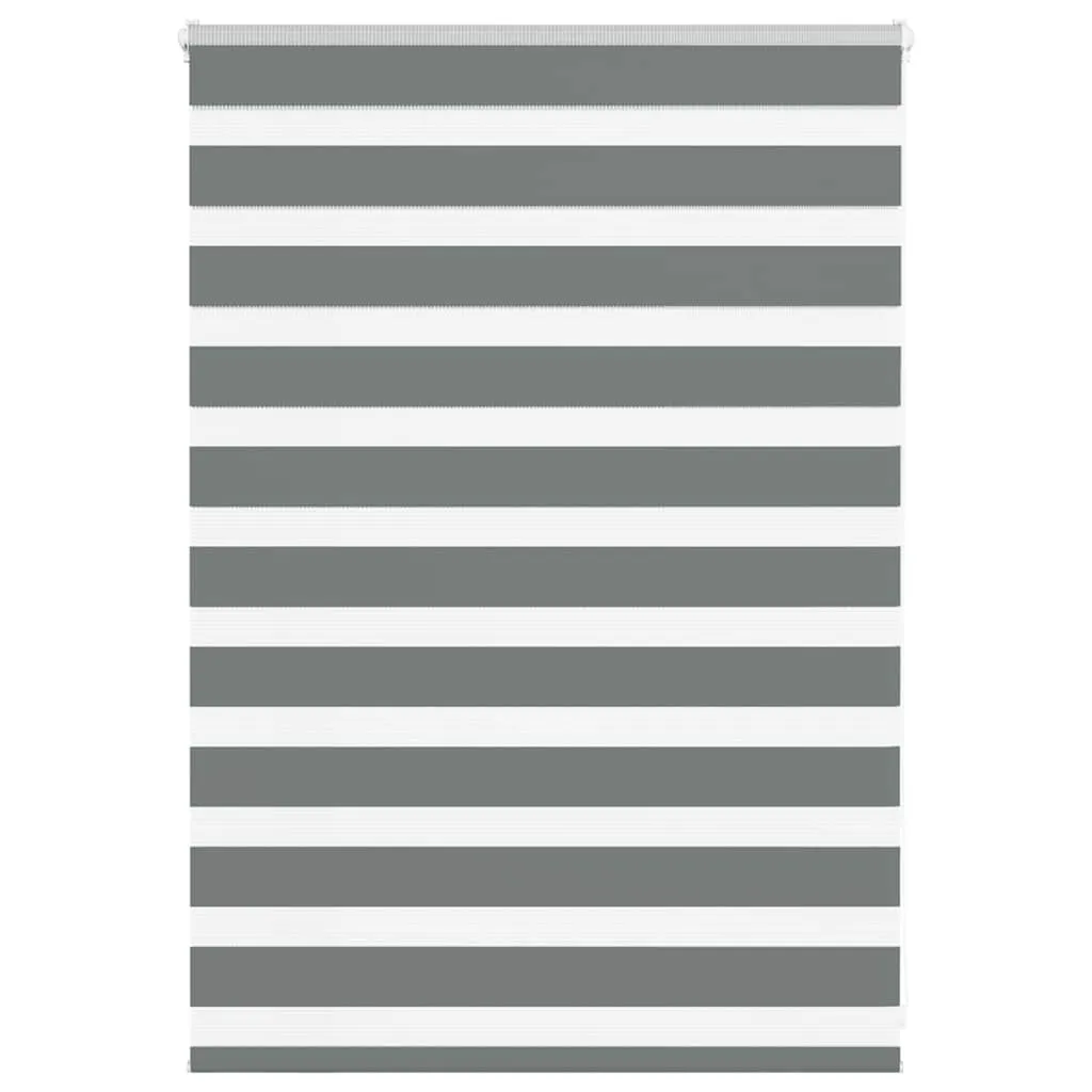 vidaXL Zebra Blind Dark Grey 105x100 cm Fabric Width 100.9 cm Polyester