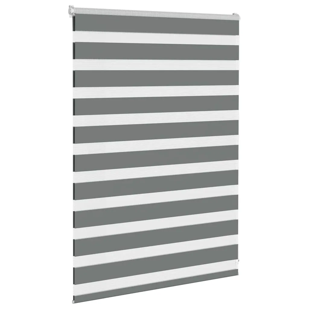 vidaXL Zebra Blind Dark Grey 105x100 cm Fabric Width 100.9 cm Polyester