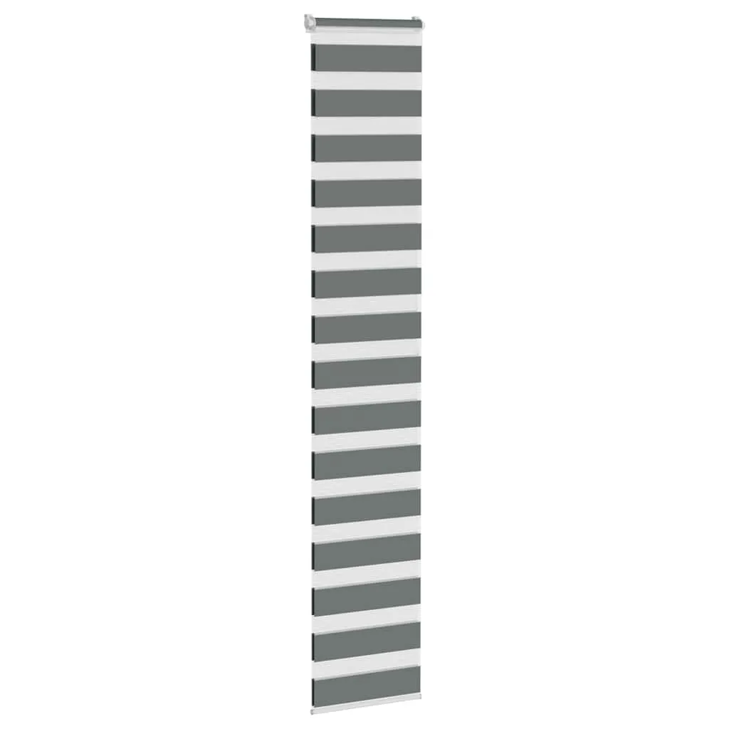 vidaXL Zebra Blind Dark Grey 40x200 cm Fabric Width 35.9 cm Polyester