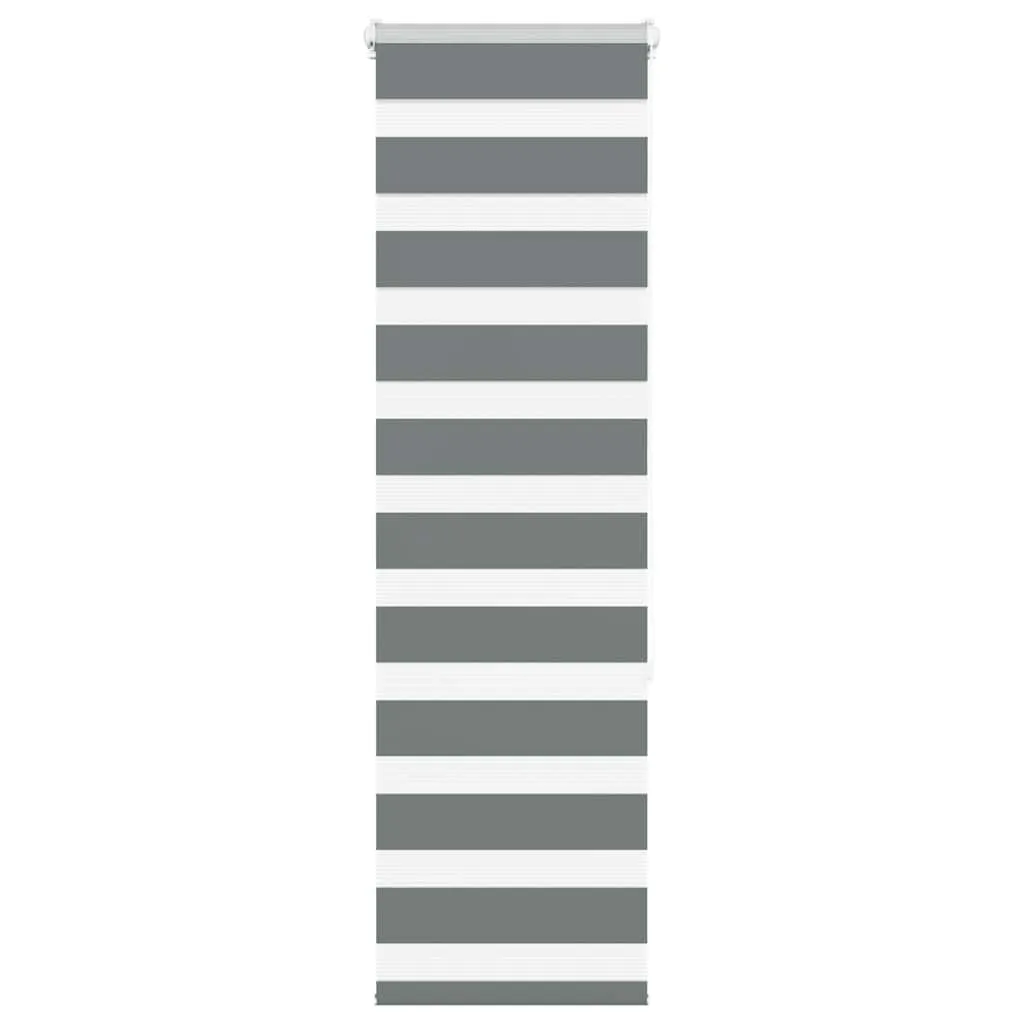 vidaXL Zebra Blind Dark Grey 45x150 cm Fabric Width 40.9 cm Polyester
