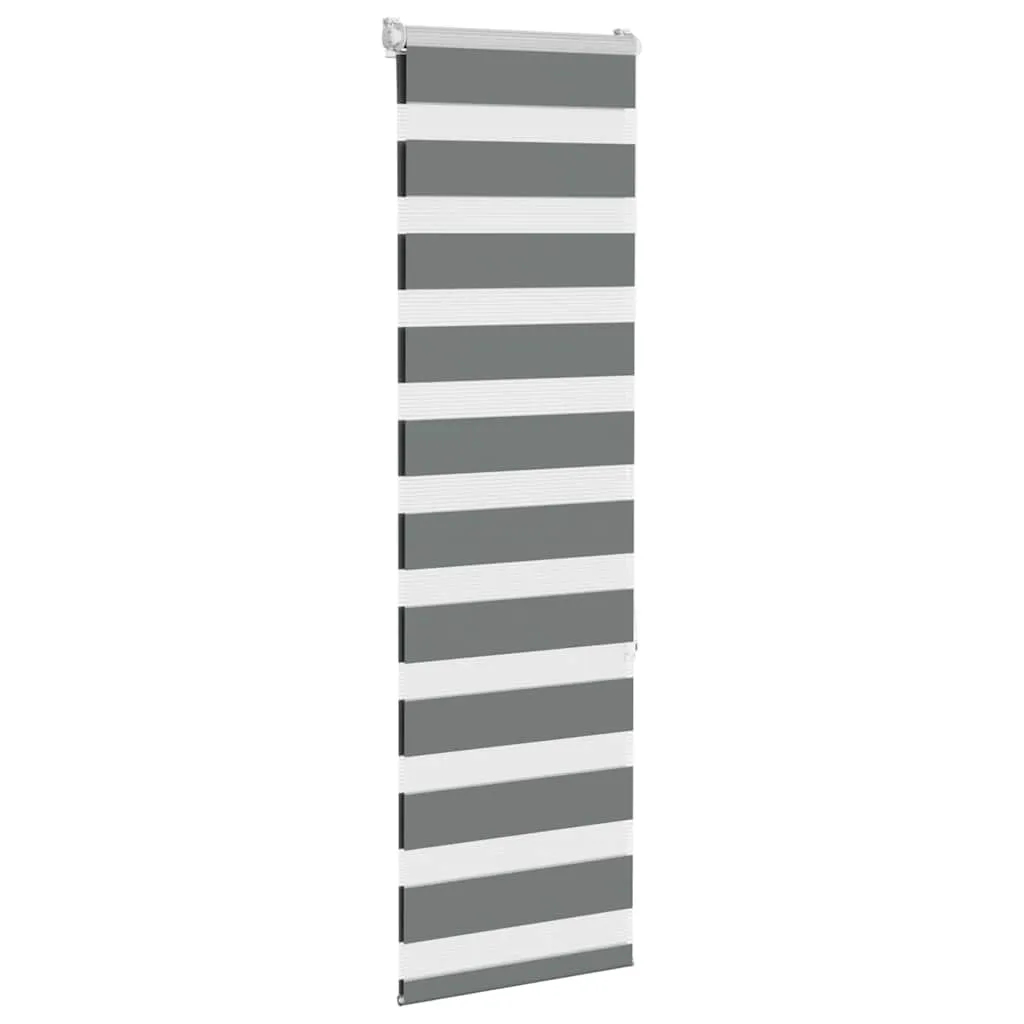 vidaXL Zebra Blind Dark Grey 45x150 cm Fabric Width 40.9 cm Polyester