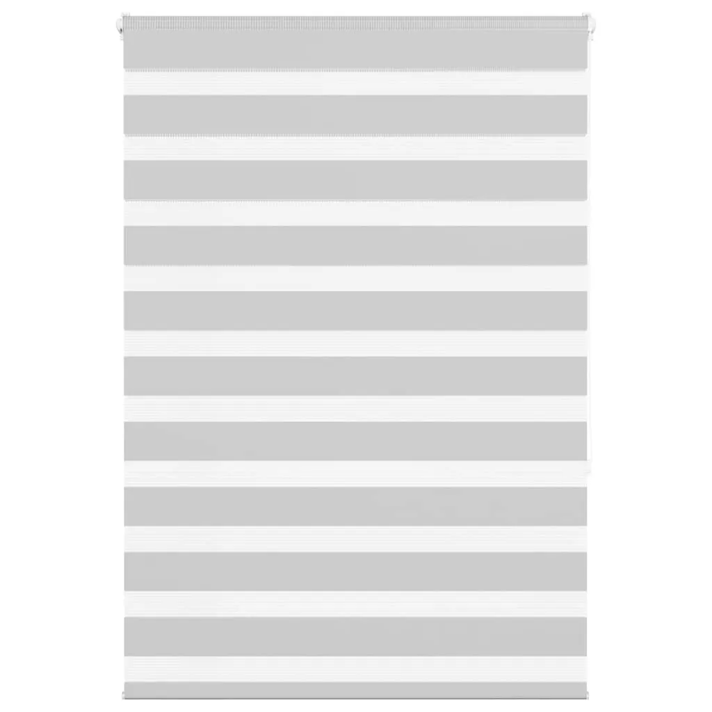 vidaXL Zebra Blind Light Grey 105x150 cm Fabric Width 100.9 cm Polyester