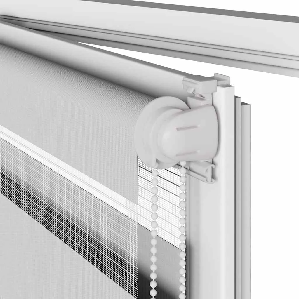 vidaXL Zebra Blind Light Grey 70x100 cm Fabric Width 65.9 cm Polyester