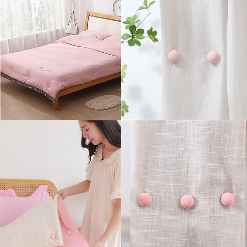 VODIQ Mushroom Shape Duvet Clips, Non-Slip Cover Fixator, Comforter Quilt Holder with One-Key Unlock for Blanket Bed Sheet Curtain Socks Mattress Covers (Pink, 4)