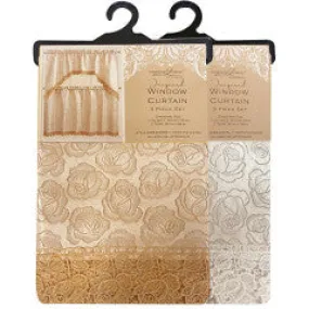 Wholesale bella rose Jacquard Window Curtain Set