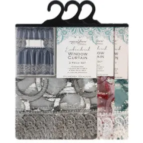Wholesale castle theme lace Embroidered Window Curtain Set