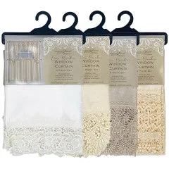 Wholesale classy faux silk lace Window Curtain Set