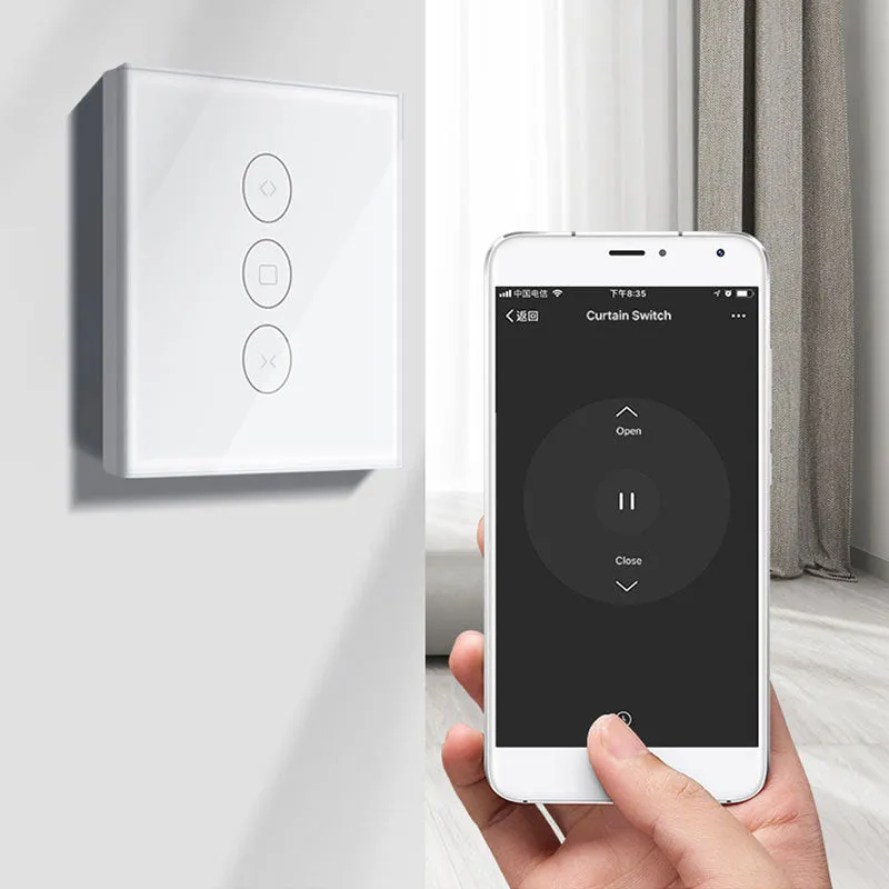 WiFi Smart Curtain Switch Smart Life Tuya APP Electric Motorized Curtain Blind Roller Shutter Works with Alexa and Google Home