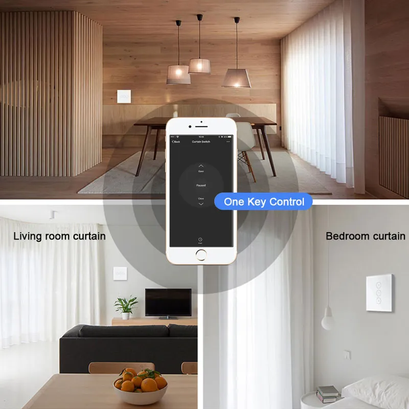 WiFi Smart Curtain Switch Smart Life Tuya APP Electric Motorized Curtain Blind Roller Shutter Works with Alexa and Google Home