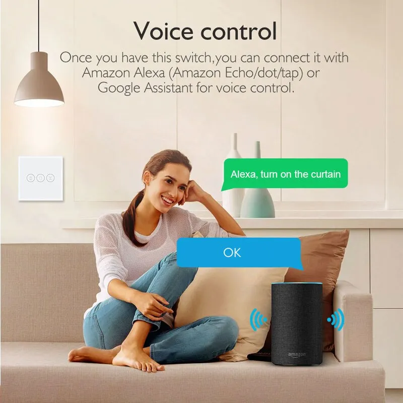 WiFi Smart Curtain Switch Smart Life Tuya APP Electric Motorized Curtain Blind Roller Shutter Works with Alexa and Google Home