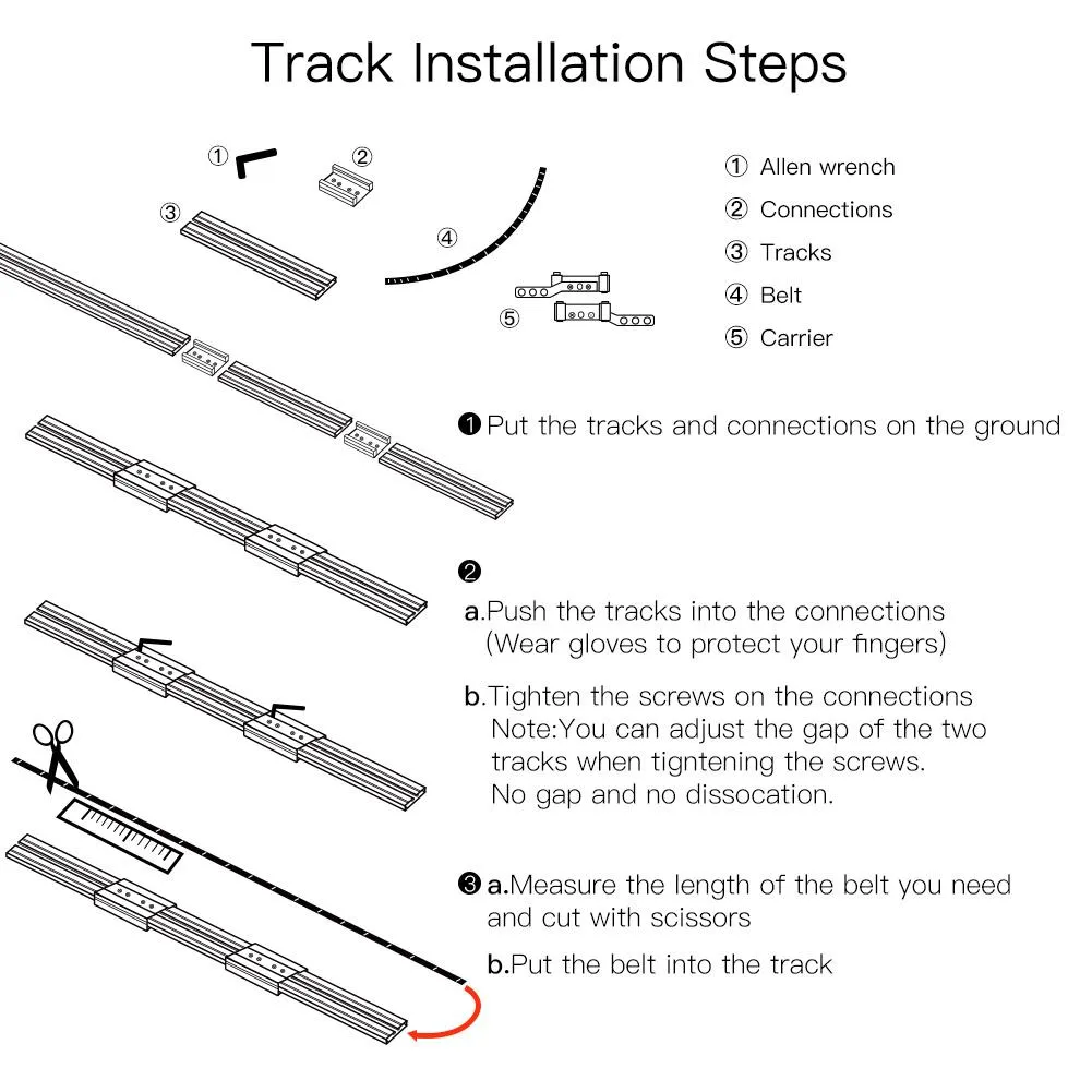 WiFi Smart Electric Motorized Splicing Curtain Tracks System,Tuya Curtain Motor with DIY Track  RF Remote