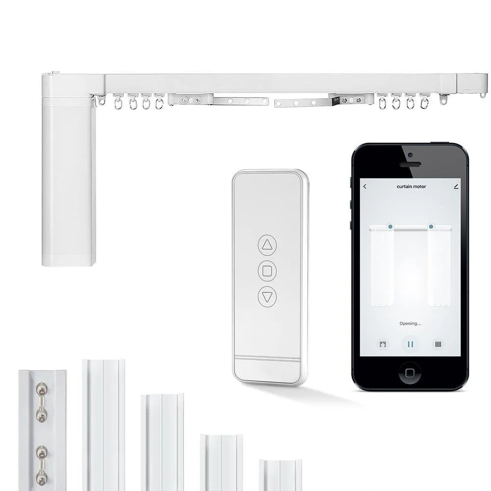 WiFi Smart Electric Motorized Splicing Curtain Tracks System,Tuya Curtain Motor with DIY Track  RF Remote