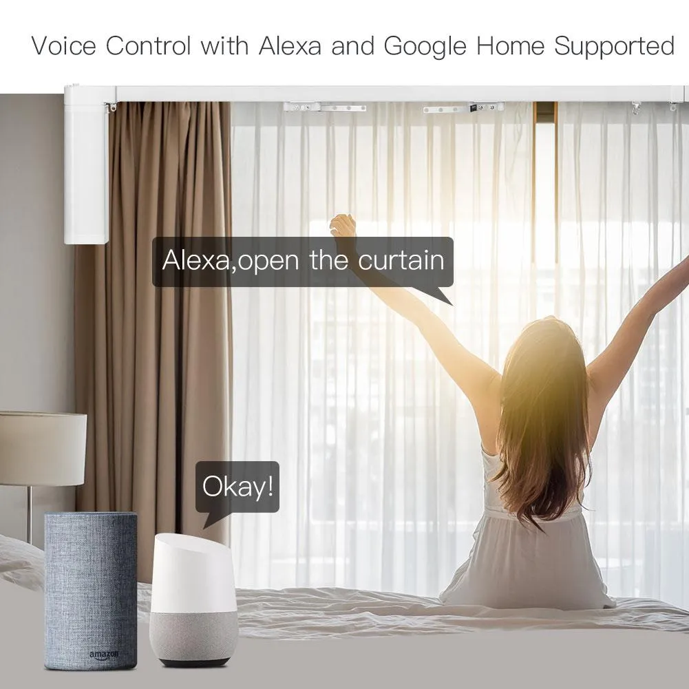 WiFi Smart Electric Motorized Splicing Curtain Tracks System,Tuya Curtain Motor with DIY Track  RF Remote