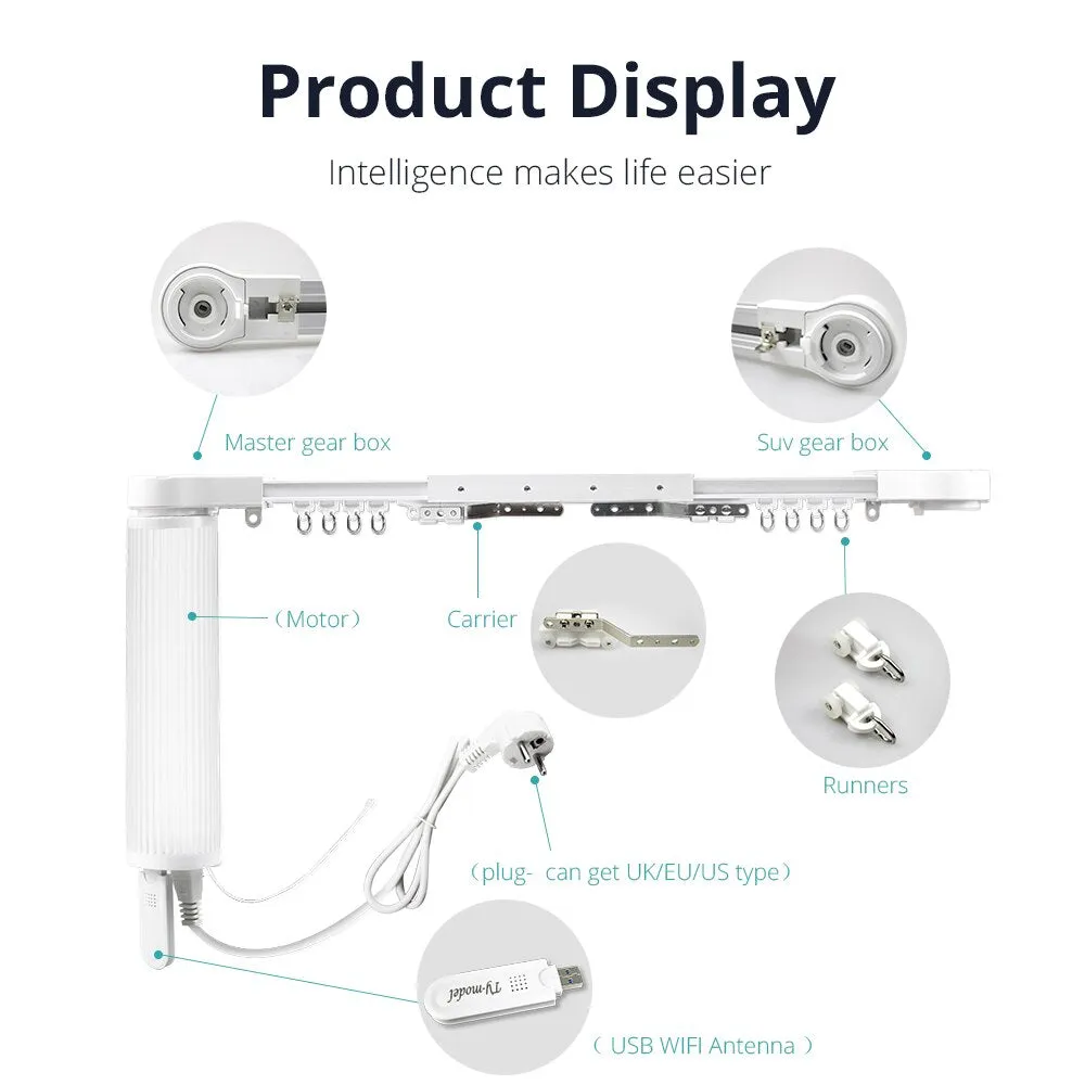 Zemismart Smart Curtain Blind Motor Alexa Echo Google Home Tuya WiFi Control Broadlink RF Control Electric Stage Curtains