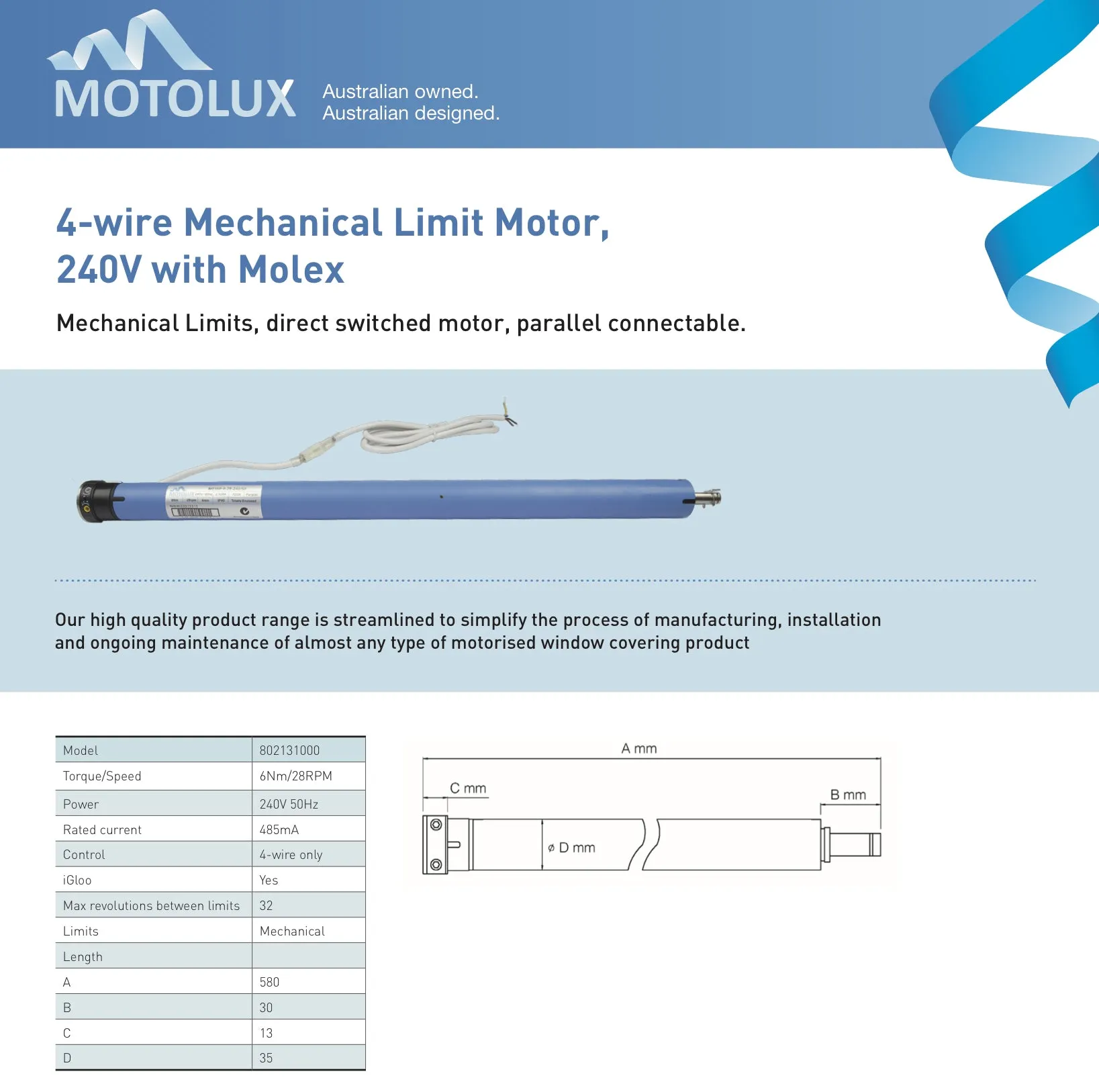 ZigBee Smart Blind Switch and Motolux Motor for SmartThings, Hubitat Home Automation